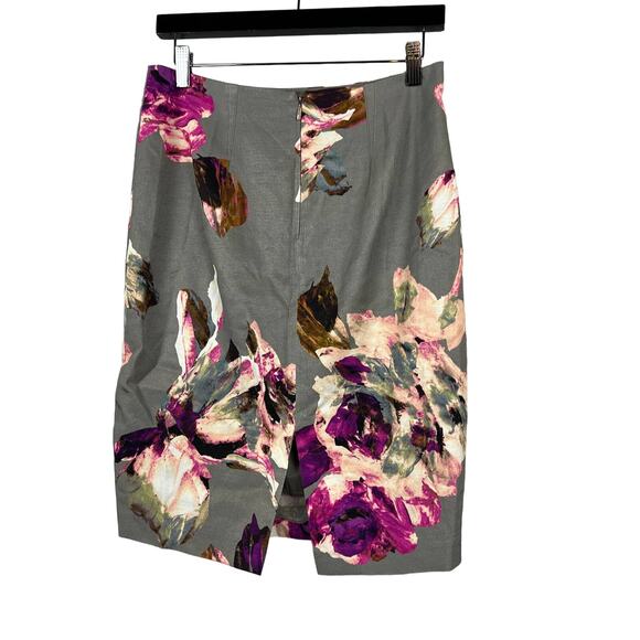 Trina Turk Floral Pencil Skirt Lace Trim Fuchsia - 6 - Picture 1 of 4